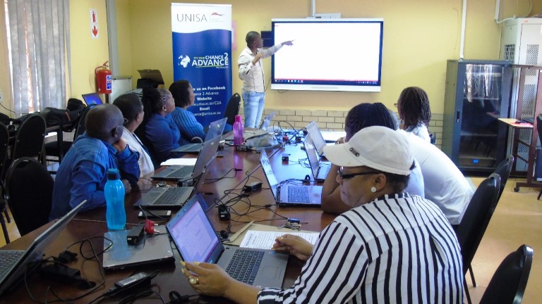 Facilitator explaining an exercise to participants